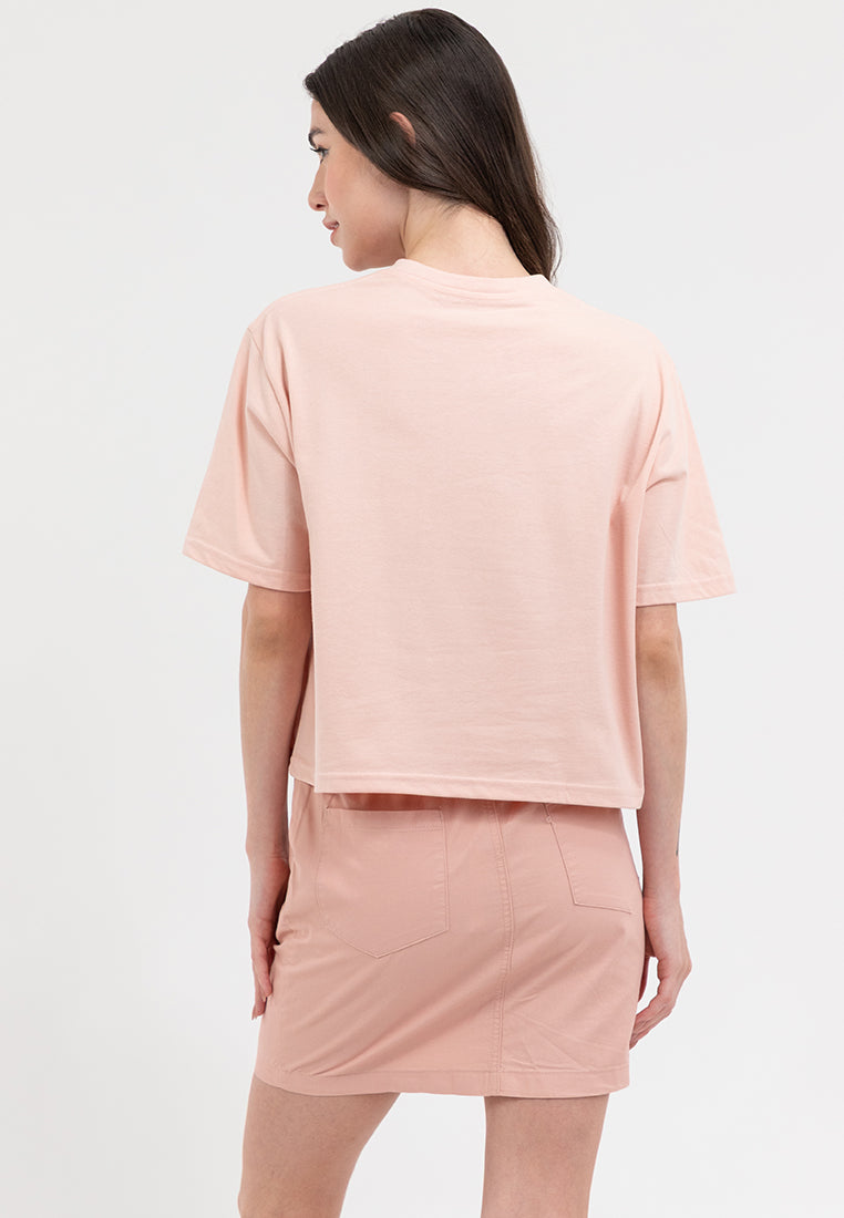 GRADIENT LOGO BOXY TEE  Evening Sand