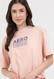 GRADIENT LOGO BOXY TEE  Evening Sand