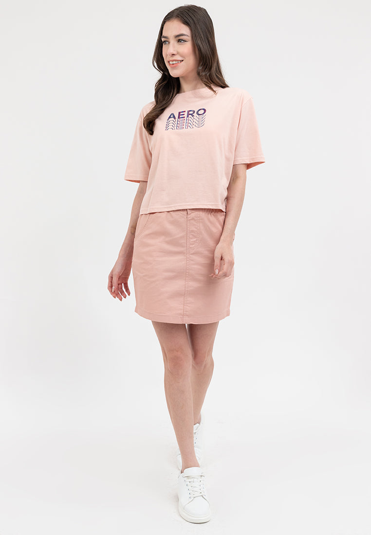 GRADIENT LOGO BOXY TEE  Evening Sand