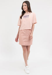 GRADIENT LOGO BOXY TEE  Evening Sand