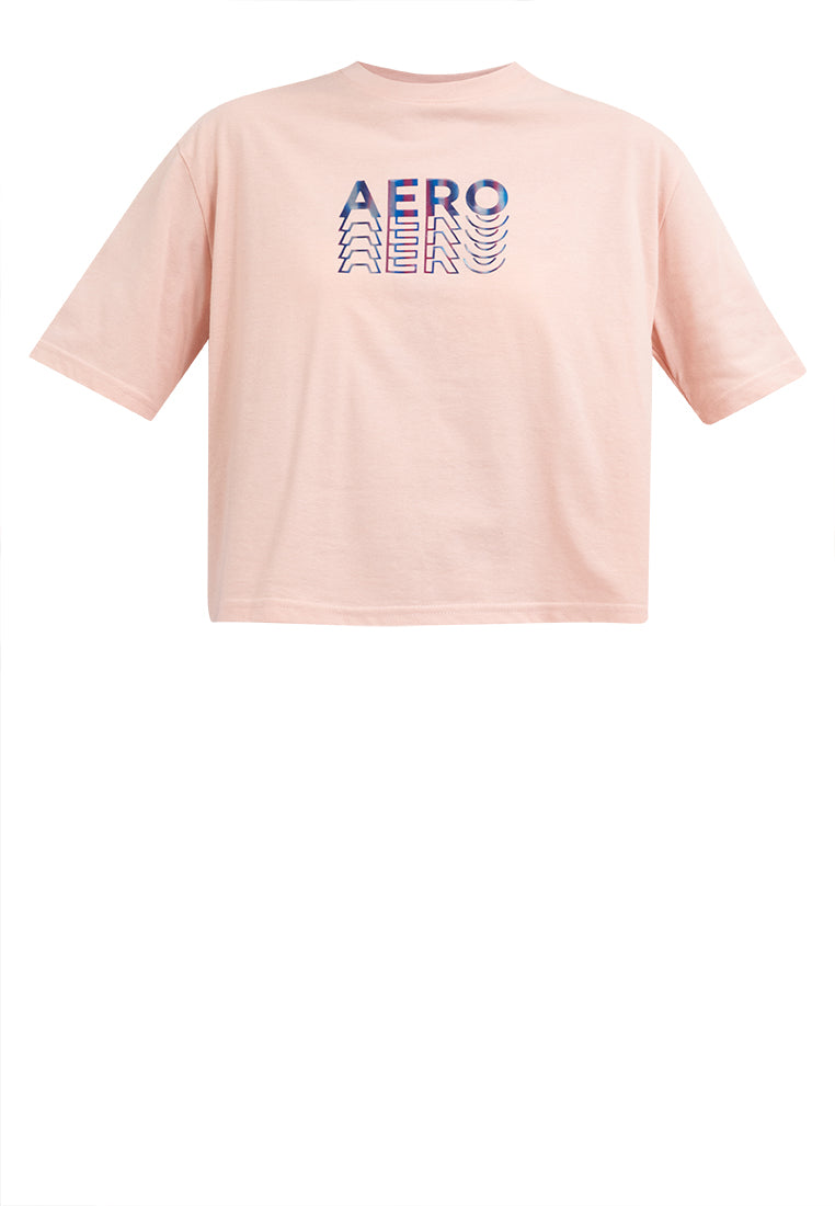 GRADIENT LOGO BOXY TEE  Evening Sand