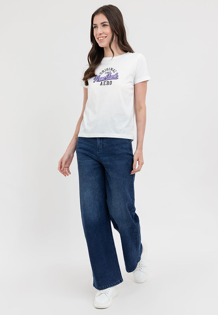 NEW YORK APPLIQUE TEE White