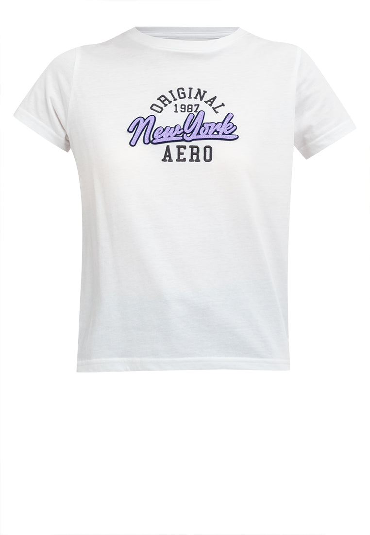 NEW YORK APPLIQUE TEE White