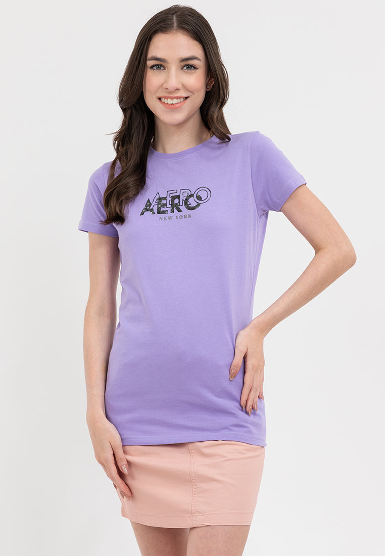 OVERLAPPING LOGO DESIGN TEE Violet Tulip