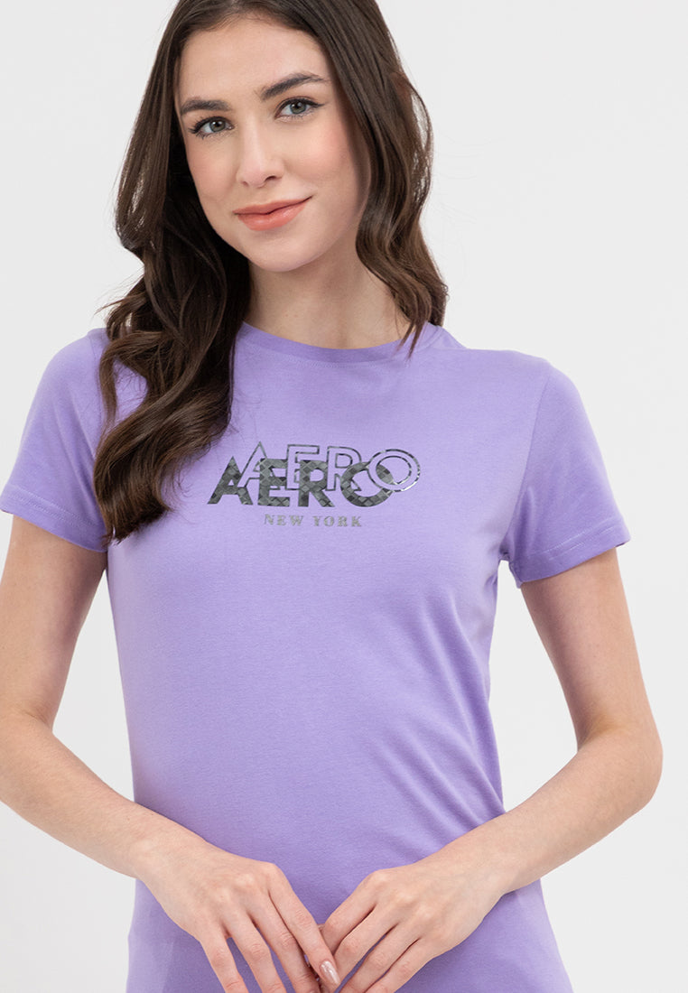 OVERLAPPING LOGO DESIGN TEE Violet Tulip