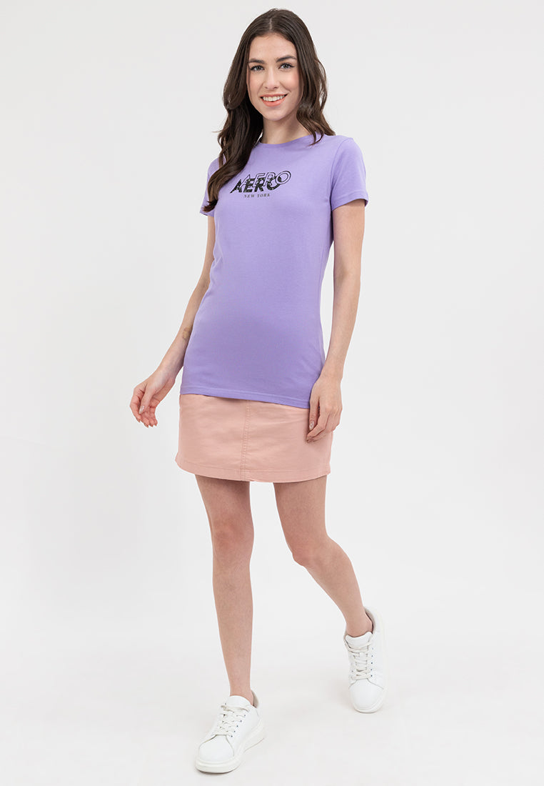 OVERLAPPING LOGO DESIGN TEE Violet Tulip