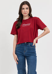 SCRIPT LOGO BOXY TEE Biking Red