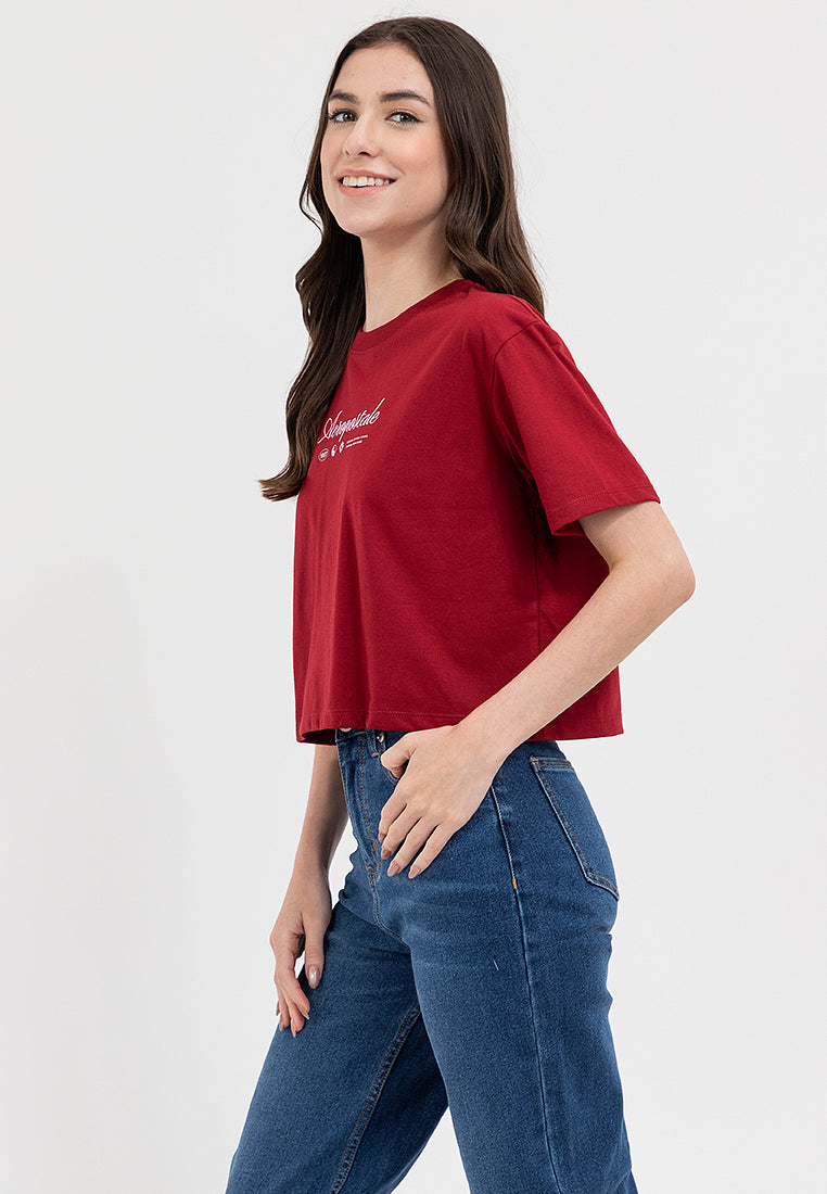 SCRIPT LOGO BOXY TEE Biking Red