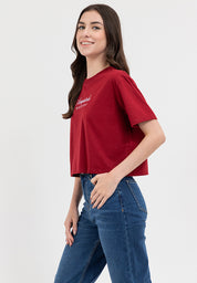SCRIPT LOGO BOXY TEE Biking Red