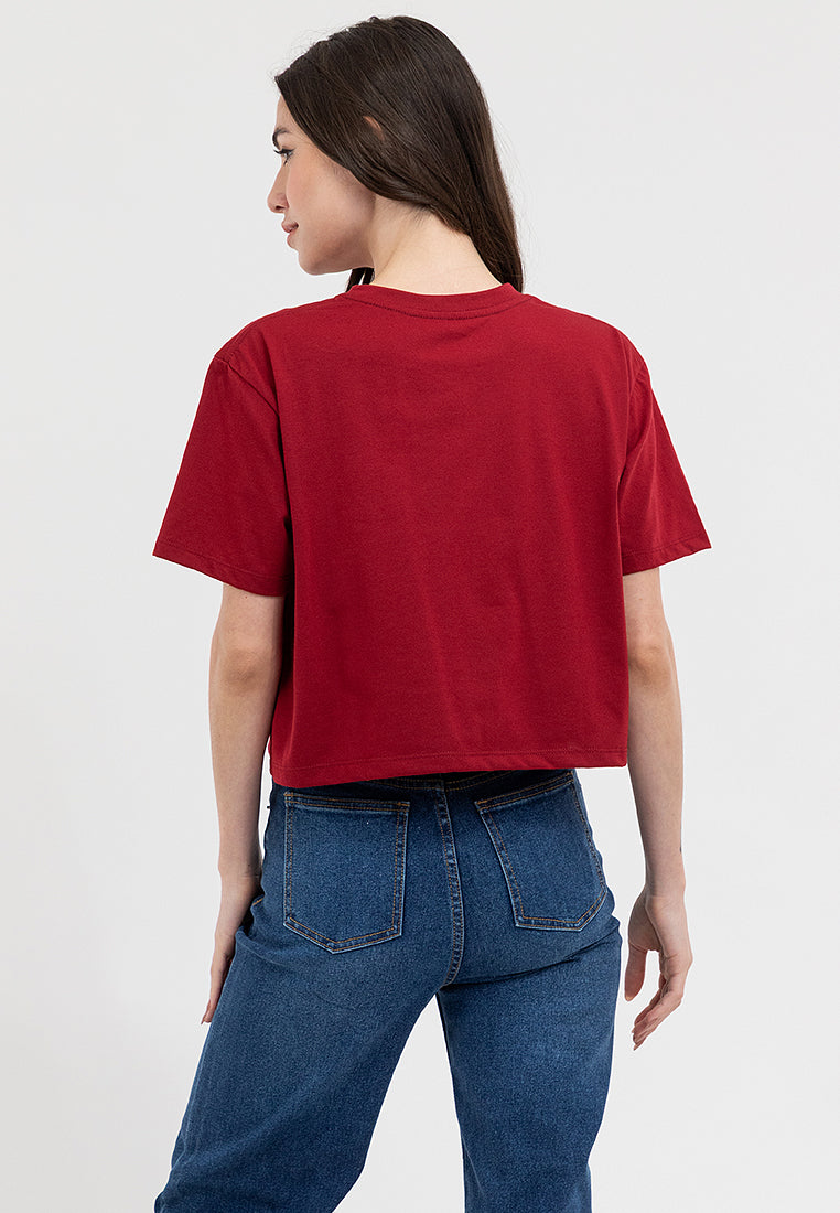 SCRIPT LOGO BOXY TEE Biking Red