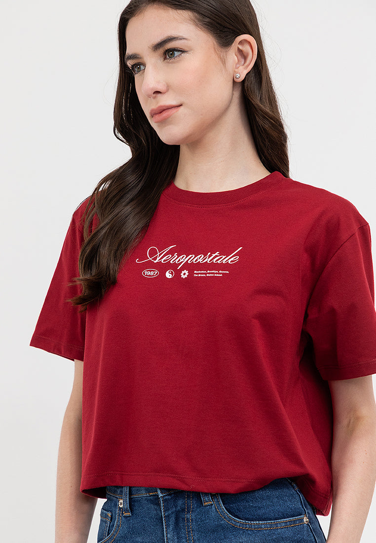SCRIPT LOGO BOXY TEE Biking Red