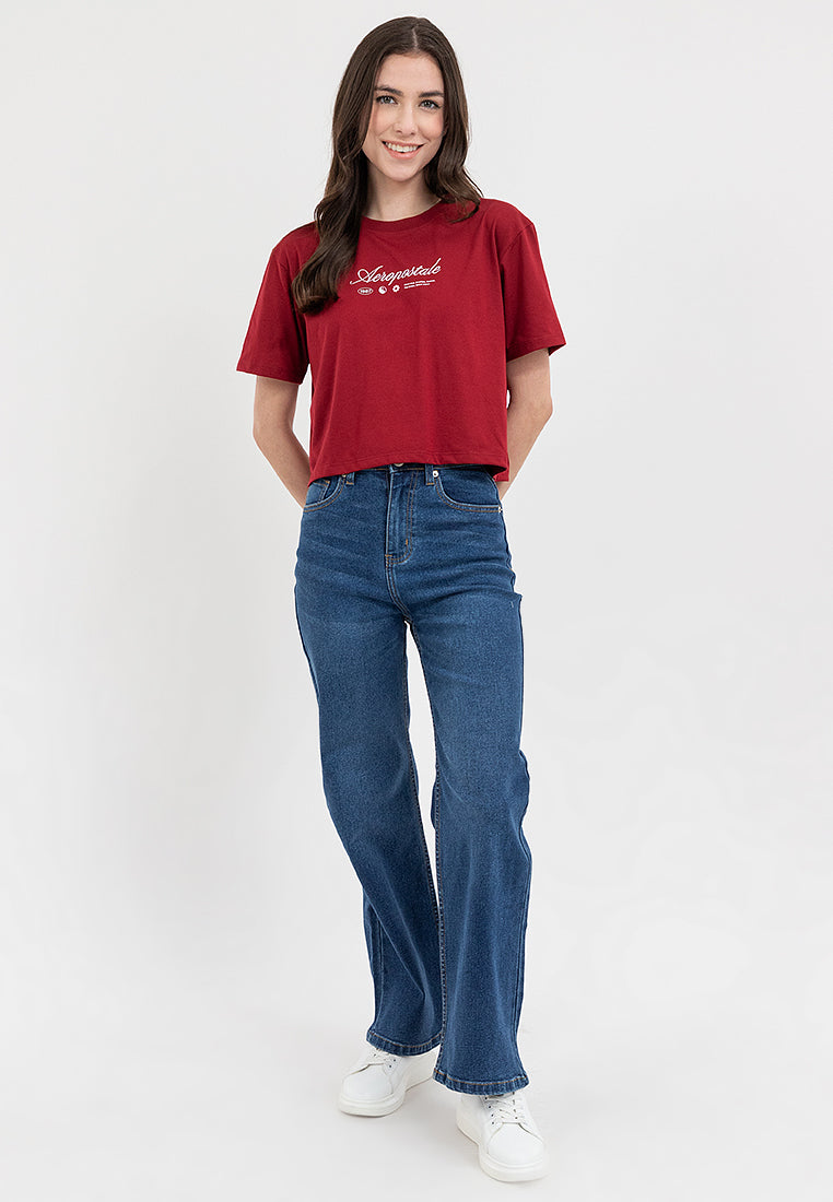 SCRIPT LOGO BOXY TEE Biking Red