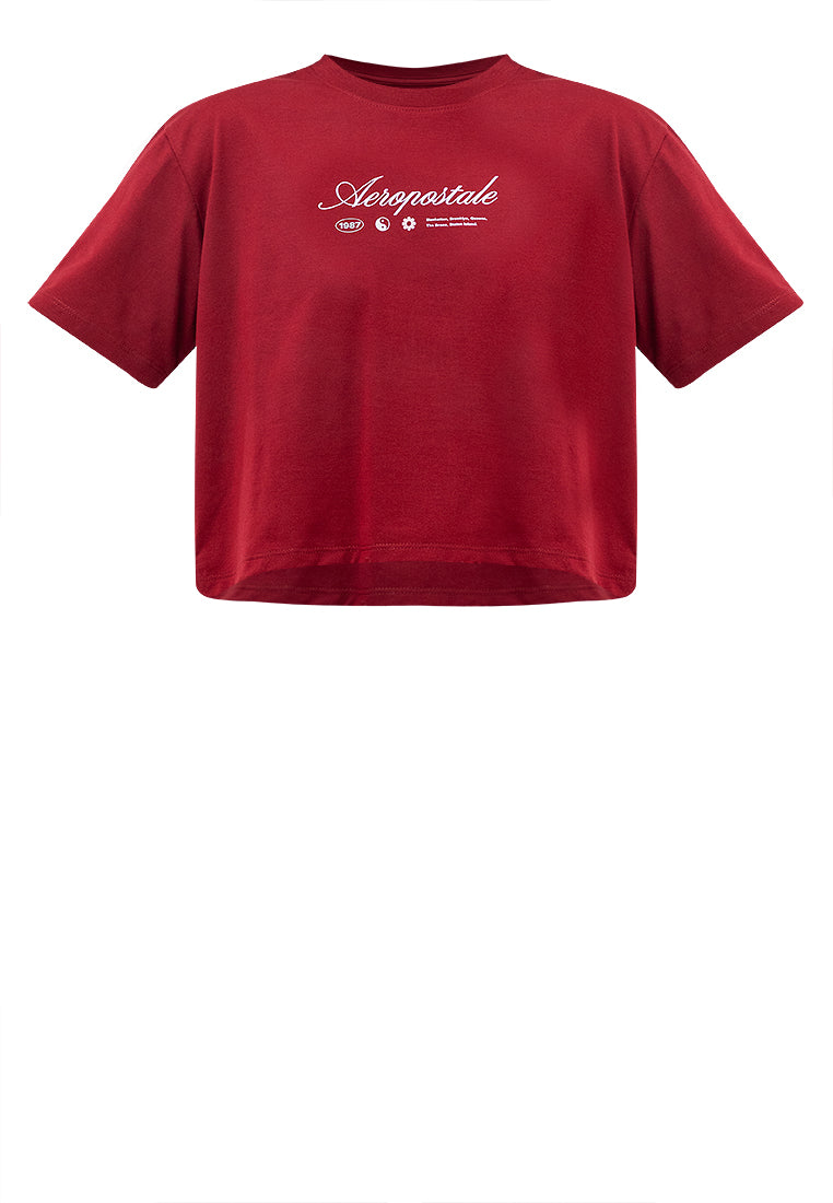 SCRIPT LOGO BOXY TEE Biking Red