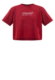SCRIPT LOGO BOXY TEE Biking Red