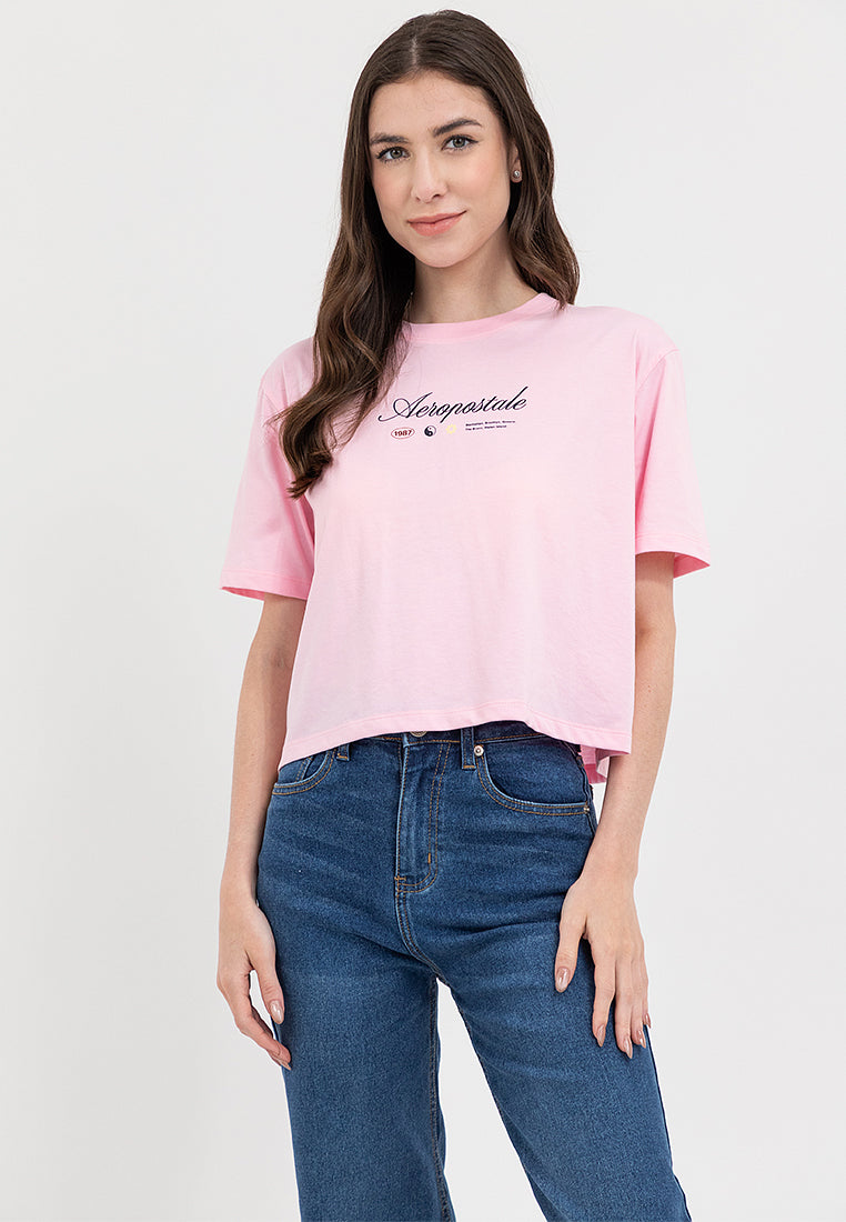 SCRIPT LOGO BOXY TEE Orchid Pink