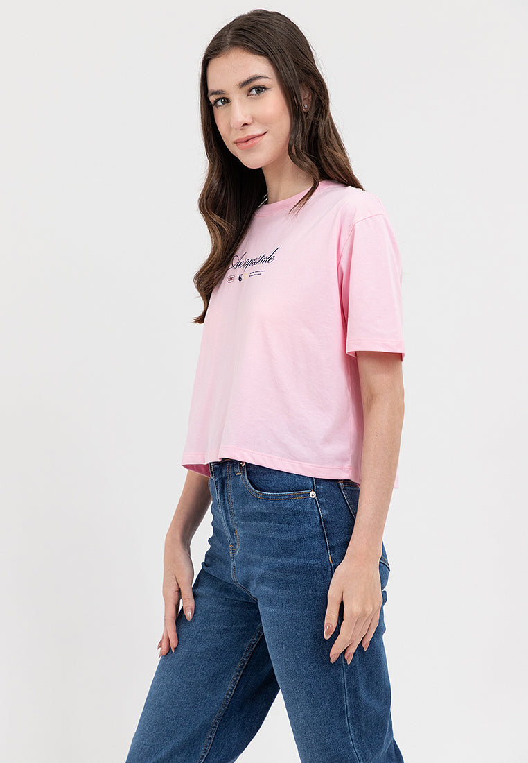 SCRIPT LOGO BOXY TEE Orchid Pink