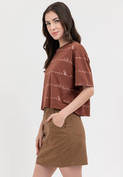 SCRIPT LOGO PATTERN BOXY FIT TEE Fudgesickle