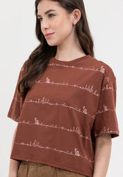 SCRIPT LOGO PATTERN BOXY FIT TEE Fudgesickle
