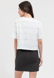 SCRIPT LOGO PATTERN BOXY FIT TEE White