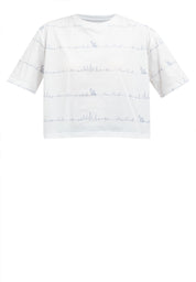 SCRIPT LOGO PATTERN BOXY FIT TEE White