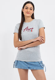 APPLIQUE LOGO AND MINI FLORAL GRAPHIC TEE
