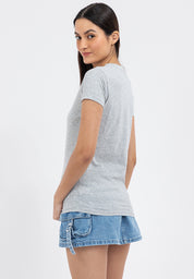 APPLIQUE LOGO AND MINI FLORAL GRAPHIC TEE