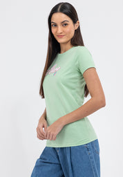 APPLIQUE LOGO AND MINI FLORAL GRAPHIC TEE