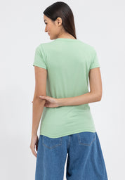 APPLIQUE LOGO AND MINI FLORAL GRAPHIC TEE