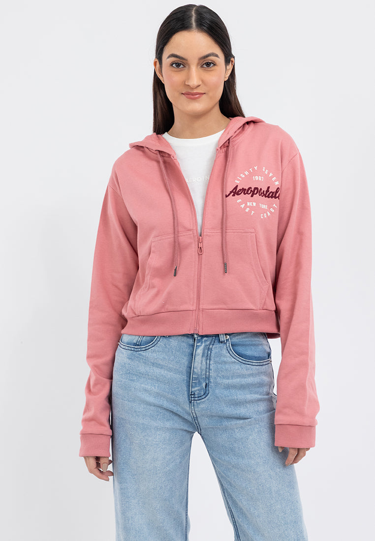 FLOCKING LOGO ZIP UP HOODIE