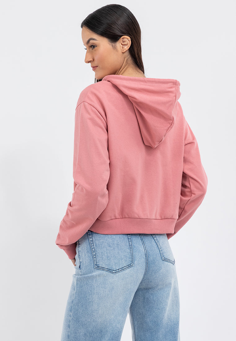 FLOCKING LOGO ZIP UP HOODIE