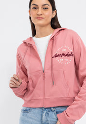 FLOCKING LOGO ZIP UP HOODIE