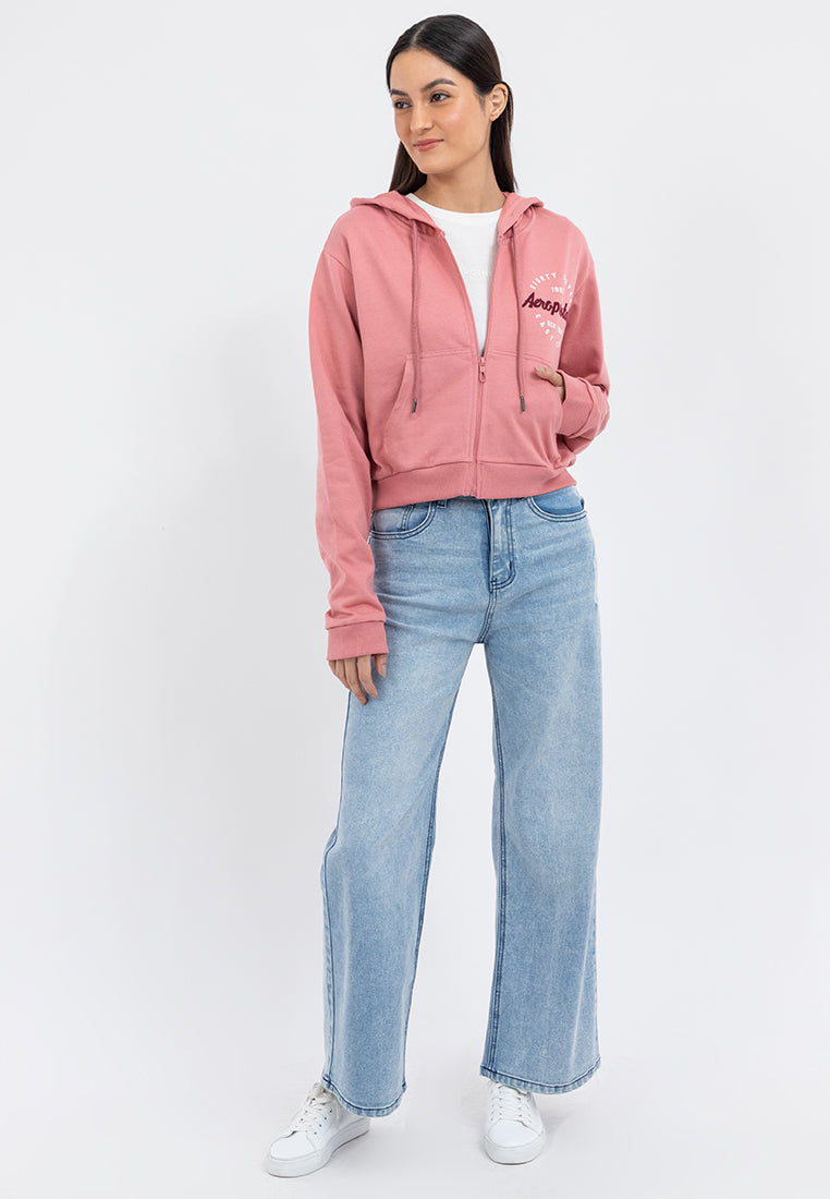 FLOCKING LOGO ZIP UP HOODIE