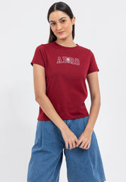 LOGO AND ROSE GRAPHIC TEE