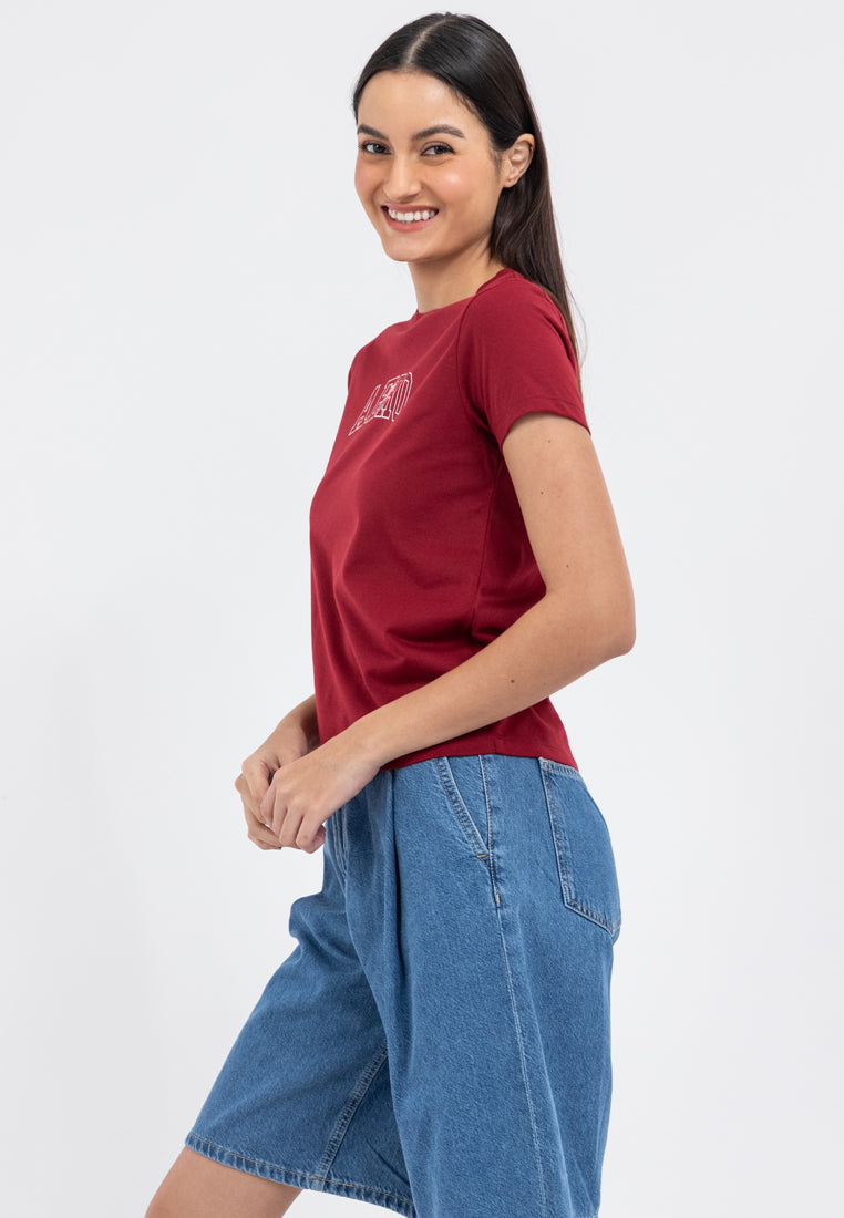 LOGO AND ROSE GRAPHIC TEE