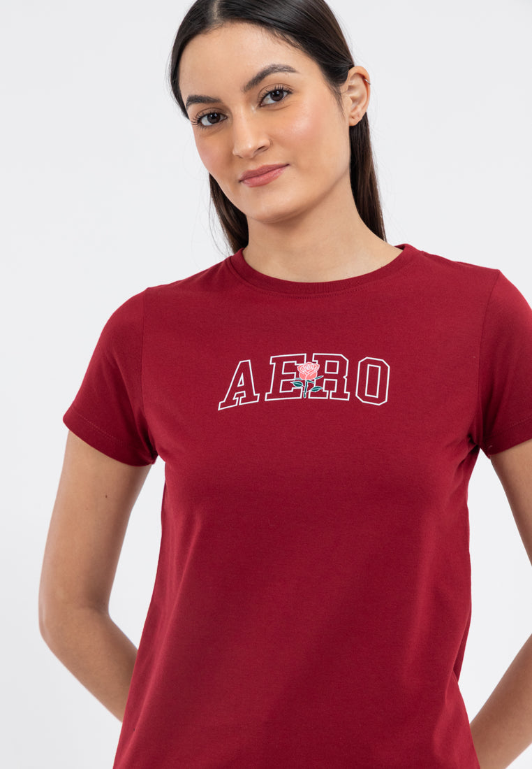LOGO AND ROSE GRAPHIC TEE