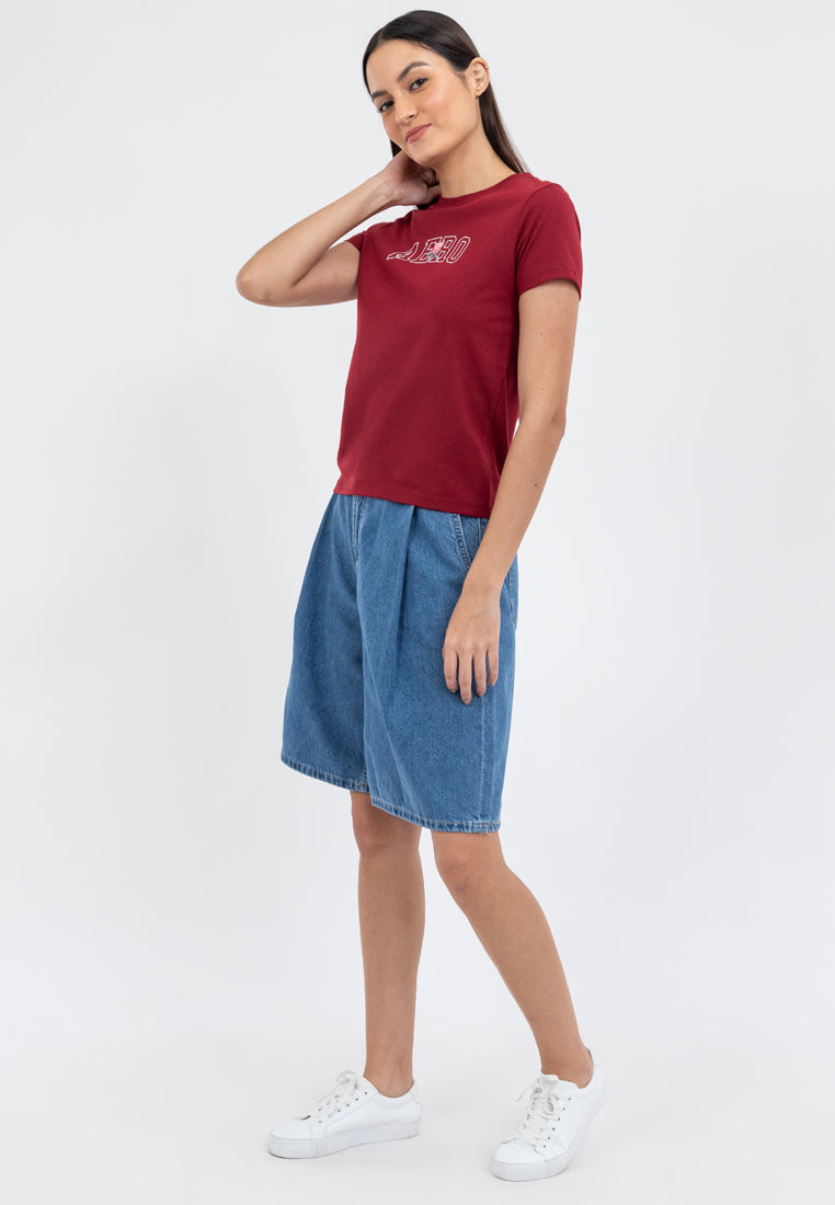 LOGO AND ROSE GRAPHIC TEE