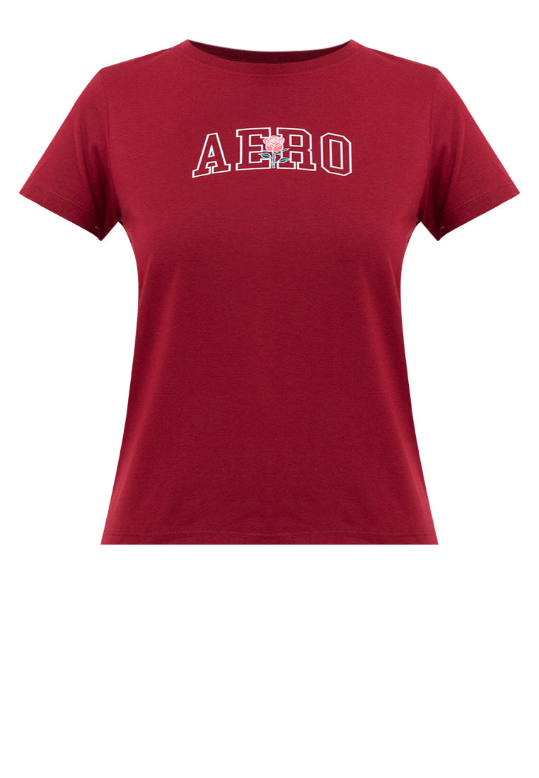 LOGO AND ROSE GRAPHIC TEE