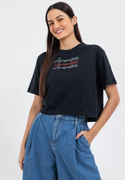 EMBROIDERED LOGO BOXY TEE