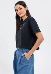 EMBROIDERED LOGO BOXY TEE