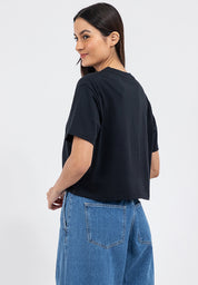 EMBROIDERED LOGO BOXY TEE