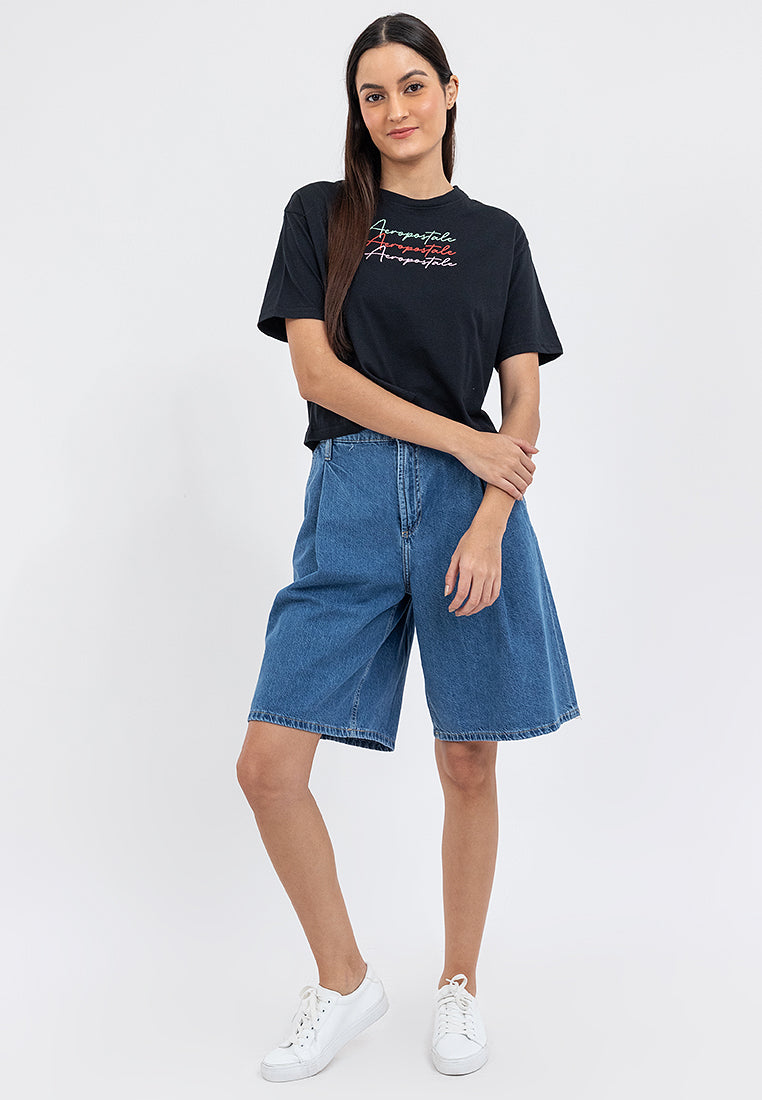 EMBROIDERED LOGO BOXY TEE