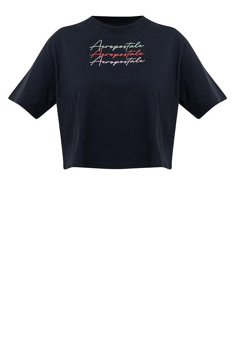 EMBROIDERED LOGO BOXY TEE