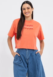 EMBROIDERED LOGO BOXY TEE