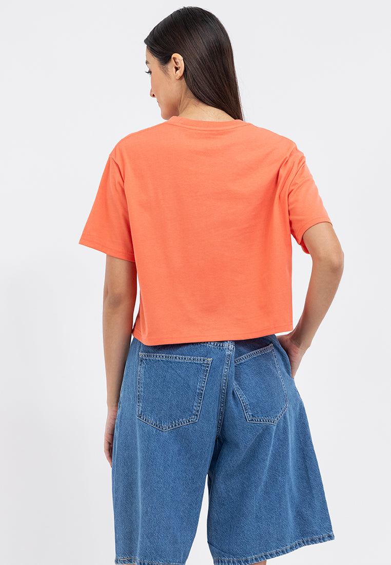 EMBROIDERED LOGO BOXY TEE