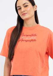 EMBROIDERED LOGO BOXY TEE