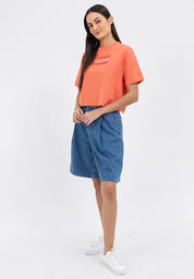 EMBROIDERED LOGO BOXY TEE