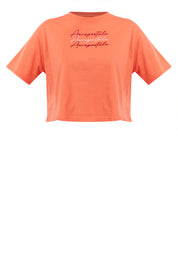 EMBROIDERED LOGO BOXY TEE