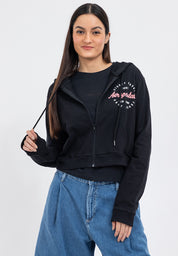 FLOCKING LOGO ZIP UP HOODIE