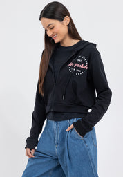 FLOCKING LOGO ZIP UP HOODIE