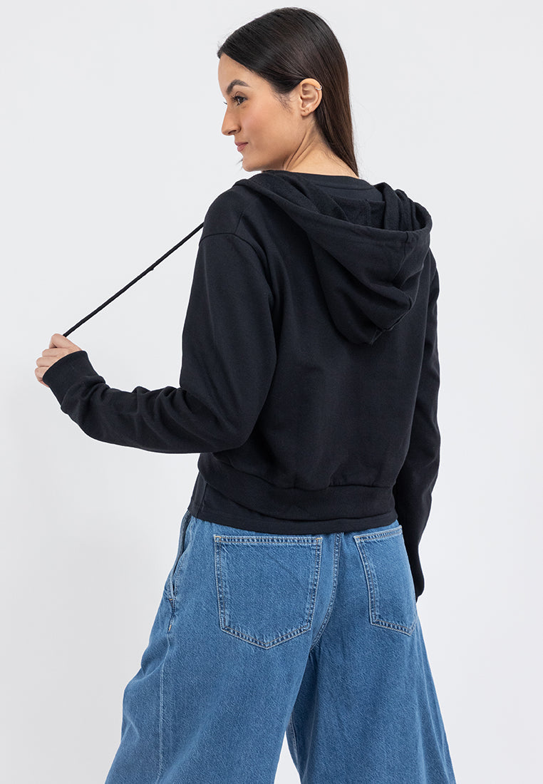FLOCKING LOGO ZIP UP HOODIE